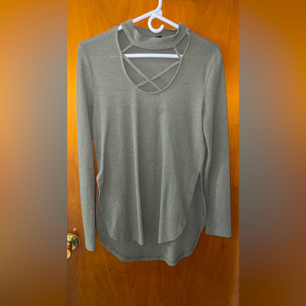 Very j olive green 3/4 sleeve top size small